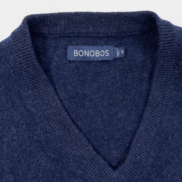 Bonobos Men's Blue Cashmere V-Neck Long Sleeve Sweater Size Small - Picture 3 of 8